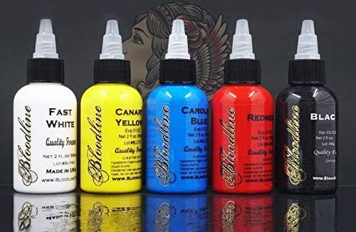 Bloodline 5 Colour Primary Tattoo Ink Set - 30ml Bottles
